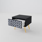 GRAPHITE EYES Nightstand in Black Finish