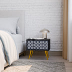 GRAPHITE EYES Nightstand in Black Finish