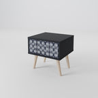 GRAPHITE EYES Nightstand in Black Finish