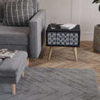 GRAPHITE EYES Nightstand in Black Finish