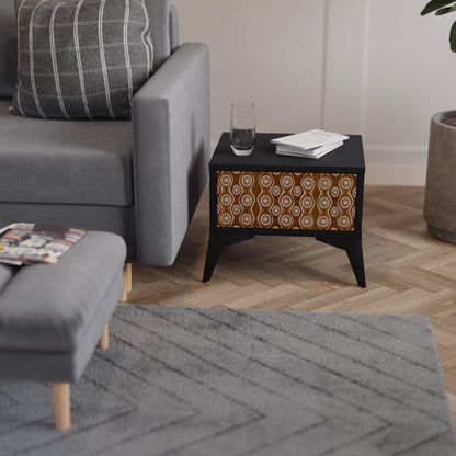 Nattduksbord BROWN EYES i svart finish