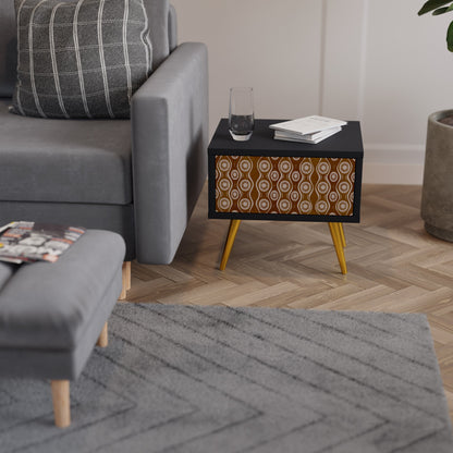 Nattduksbord BROWN EYES i svart finish
