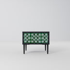 GREEN EYES Nightstand in Black Finish