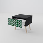 GREEN EYES Nightstand in Black Finish