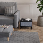 GRAPHITE RAIN Nightstand in Black Finish