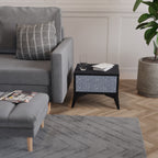 GRAPHITE RAIN Nightstand in Black Finish