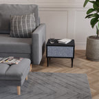 GRAPHITE RAIN Nightstand in Black Finish