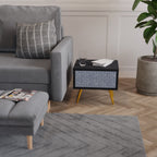 GRAPHITE RAIN Nightstand in Black Finish