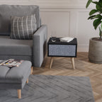 GRAPHITE RAIN Nightstand in Black Finish