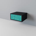 TURQUOISE RAIN Nightstand in Black Finish