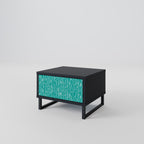 TURQUOISE RAIN Nightstand in Black Finish