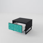TURQUOISE RAIN Nightstand in Black Finish