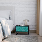 TURQUOISE RAIN Nightstand in Black Finish