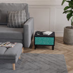 TURQUOISE RAIN Nightstand in Black Finish