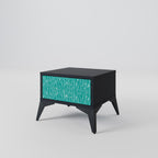 TURQUOISE RAIN Nightstand in Black Finish
