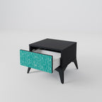 TURQUOISE RAIN Nightstand in Black Finish