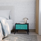 TURQUOISE RAIN Nightstand in Black Finish