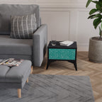 TURQUOISE RAIN Nightstand in Black Finish