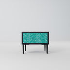 TURQUOISE RAIN Nightstand in Black Finish