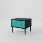 TURQUOISE RAIN Nightstand in Black Finish