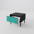TURQUOISE RAIN Nightstand in Black Finish