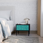TURQUOISE RAIN Nightstand in Black Finish