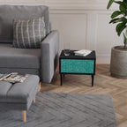 TURQUOISE RAIN Nightstand in Black Finish