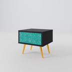 TURQUOISE RAIN Nightstand in Black Finish