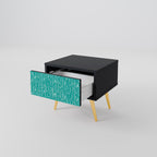 TURQUOISE RAIN Nightstand in Black Finish