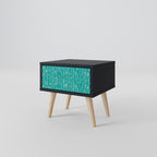 TURQUOISE RAIN Nightstand in Black Finish