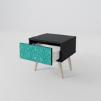 TURQUOISE RAIN Nightstand in Black Finish