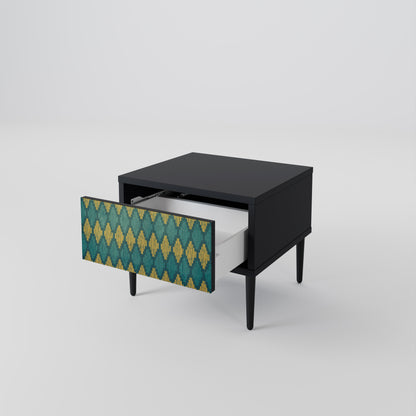 POLYGONS Nightstand in Black Finish