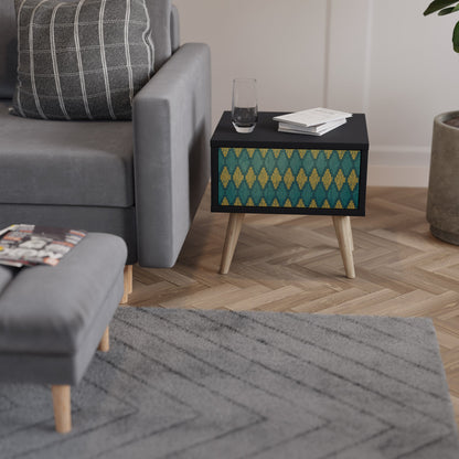 POLYGONS Nightstand in Black Finish
