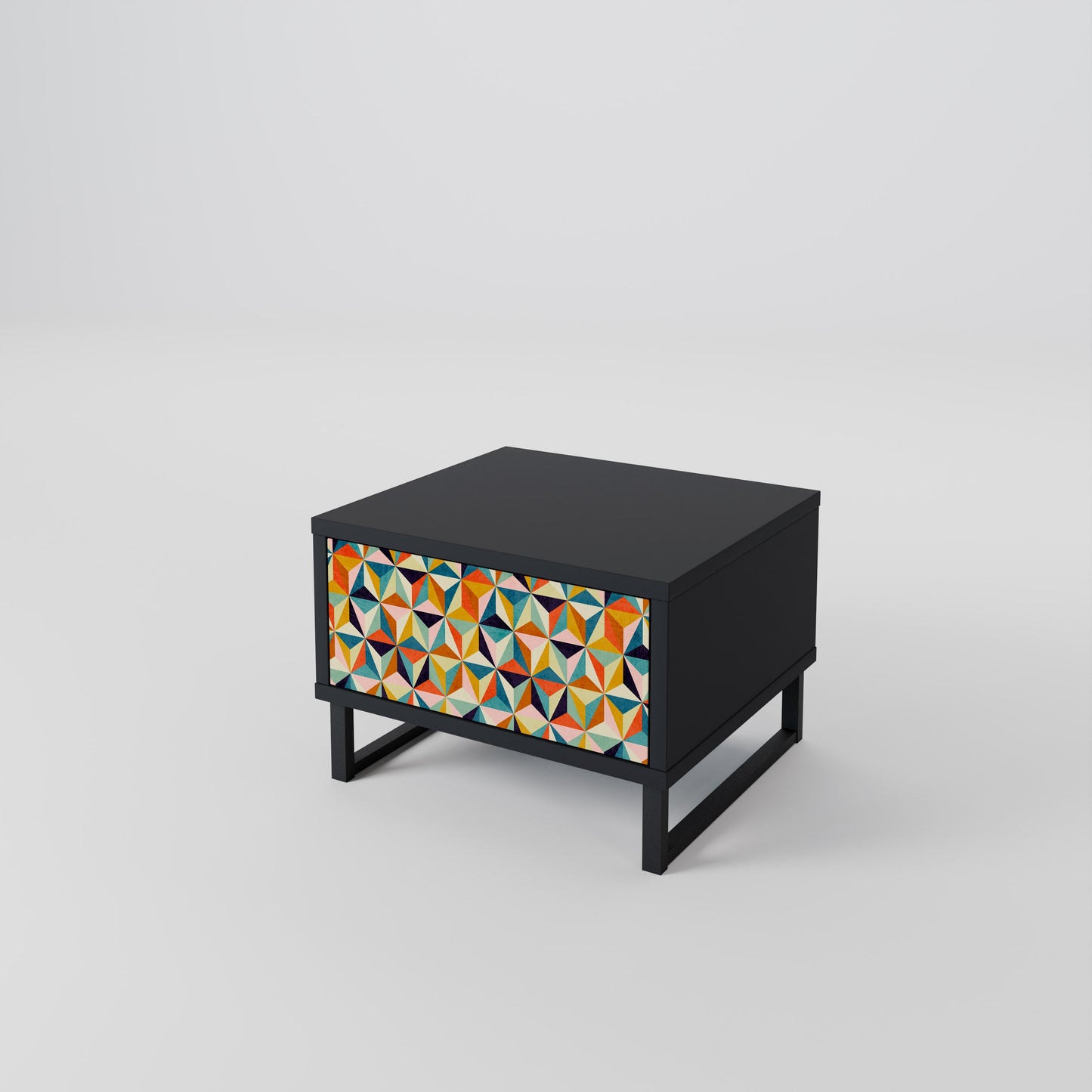 TESSELATE TREASURES Nightstand in Black Finish