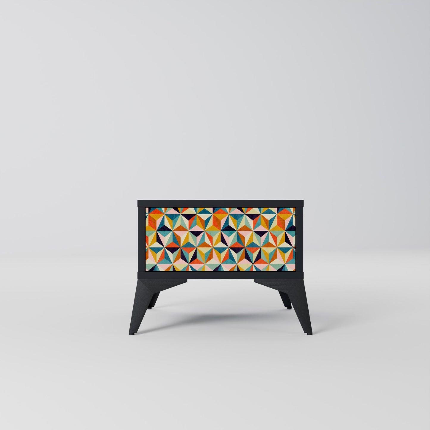 TESSELATE TREASURES Nightstand in Black Finish