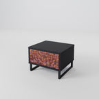 PAINTED SQUARES Nightstand in Black Finish