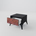 PAINTED SQUARES Nightstand in Black Finish