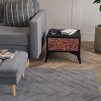 PAINTED SQUARES Nightstand in Black Finish