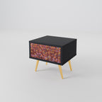 PAINTED SQUARES Nightstand in Black Finish