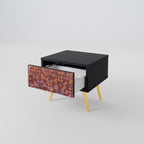 PAINTED SQUARES Nightstand in Black Finish