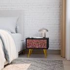 PAINTED SQUARES Nightstand in Black Finish