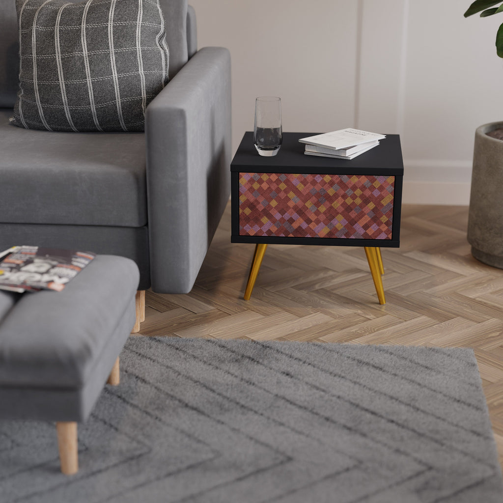 MÅLADE KVADRATIGA SJUKBORD i svart finish