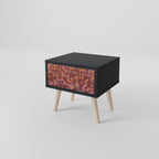PAINTED SQUARES Nightstand in Black Finish
