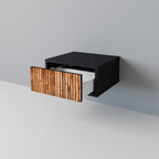 NATURAL WOOD Nightstand in Black Finish
