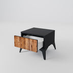 NATURAL WOOD Nightstand in Black Finish