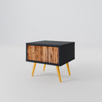 NATURAL WOOD Nightstand in Black Finish