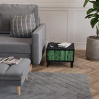 NATURAL GREEN Nightstand in Black Finish