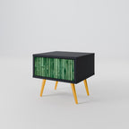 NATURAL GREEN Nightstand in Black Finish