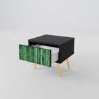 NATURAL GREEN Nightstand in Black Finish
