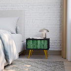 NATURAL GREEN Nightstand in Black Finish